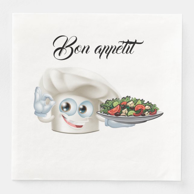 Servilleta De Papel De Cena Ensalada de Chef (Anverso)