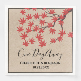 Servilleta De Papel De Cena Ensayo de otoño del otoño del árbol de arce rústic