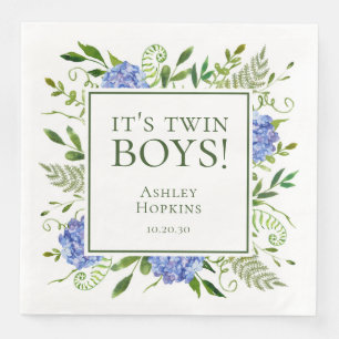 Servilleta De Papel De Cena Es regalo para Baby Shower de gemelos niños con Ho