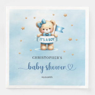 Servilleta De Papel De Cena Es un niño lindo oso de peluche bebé ducha