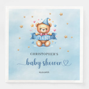 Servilleta De Papel De Cena Es un niño lindo oso de peluche bebé ducha