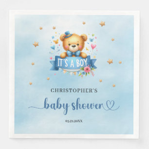 Servilleta De Papel De Cena Es un niño lindo oso de peluche bebé ducha
