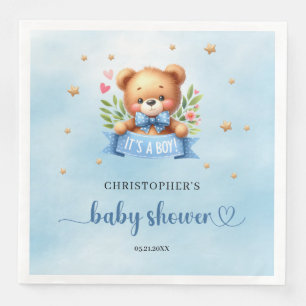 Servilleta De Papel De Cena Es un niño lindo oso de peluche bebé ducha
