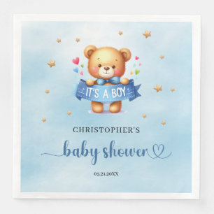 Servilleta De Papel De Cena Es un niño lindo oso de peluche bebé ducha