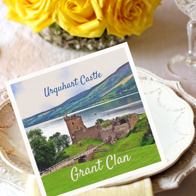 Servilleta De Papel De Cena Escocia Grant Clan-Urquhart Castle Napkins (Subido por el creador)