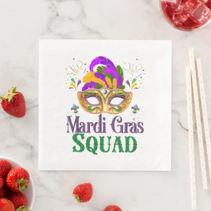 Servilleta De Papel De Cena Escuadrón de Mardi Gras