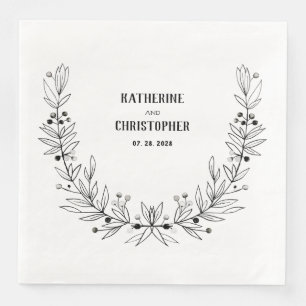 Servilleta De Papel De Cena Escudo de la corona de hojas de cáscara rusas