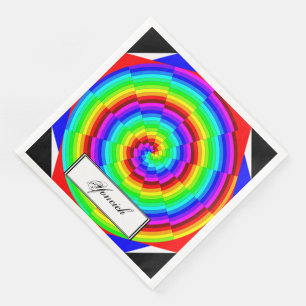 Servilleta De Papel De Cena Espiral arcoiris de Kenneth Yoncich