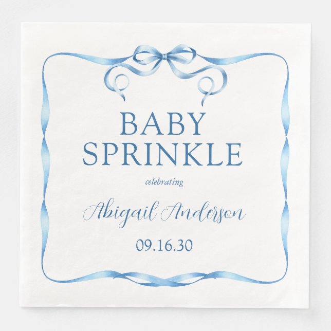 Servilleta De Papel De Cena Espoleta azul de cinta azul de agua (Anverso)