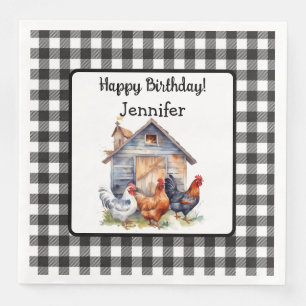 Servilleta De Papel De Cena Estilo de granja rústica vintage para cumpleaños