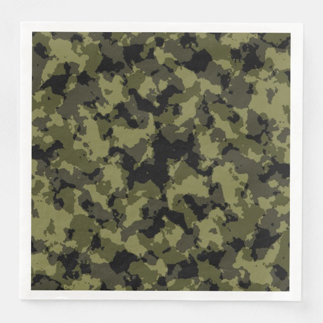 Servilleta De Papel De Cena Estilo militar de camuflaje (Anverso)