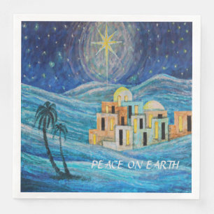 Servilleta De Papel De Cena Estrella de la Paz en la Tierra Navidades de Bethl