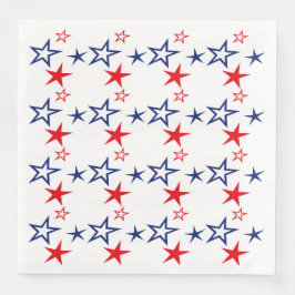 SERVILLETA DE PAPEL DE CENA ESTRELLAS AZULES BLANCAS PATRIOTAS