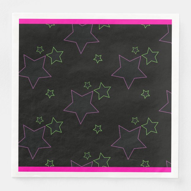 Servilleta De Papel De Cena Estrellas de fiesta brillantes (Anverso)