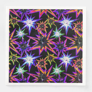 Servilleta De Papel De Cena Estrellas en negro.