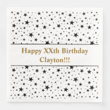 Estrellas negras con cumpleaños de mensajes