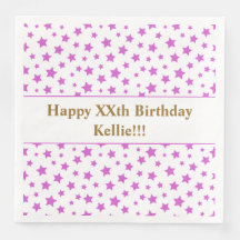 Estrellas rosadas personalizados con fiesta de cum