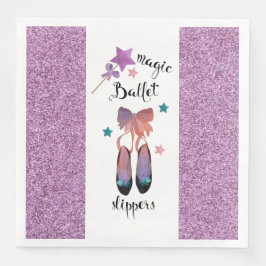 Servilleta De Papel De Cena Estrellas y arcos y deslizadores de ballet mágico