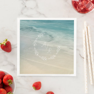 Servilleta De Papel De Cena Evento de Playa Monograma