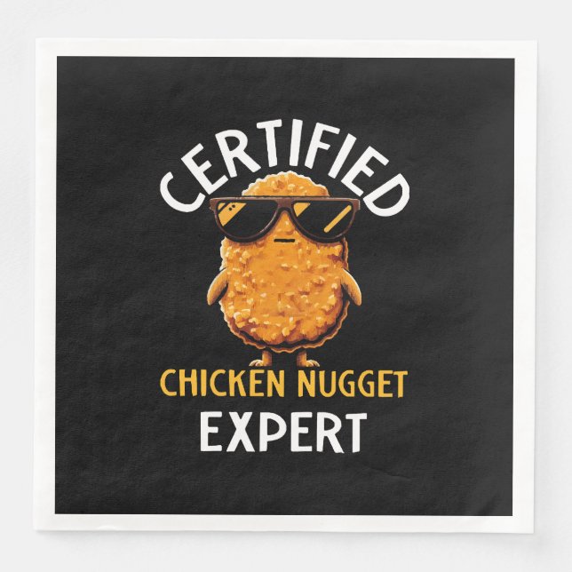 Servilleta De Papel De Cena Experto Certificado en Nuggets de Pollo (Anverso)