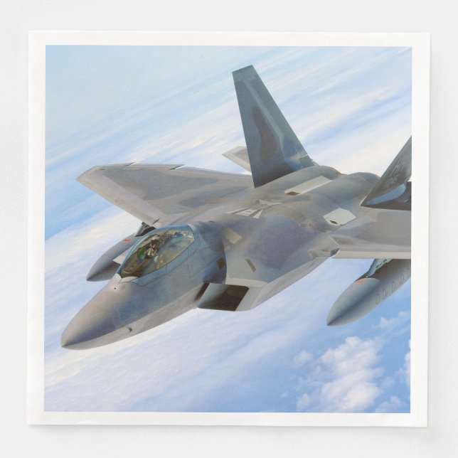 Servilleta De Papel De Cena F-22 Raptor militar Jet (Anverso)