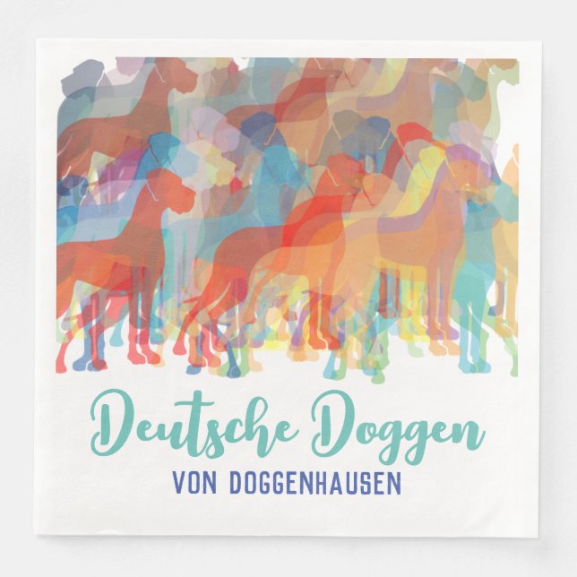 Servilleta De Papel De Cena Fancy Great Dane Napkins (Anverso)