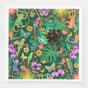 Servilleta De Papel De Cena Fantasía Exótica Surrealista de la Jungla