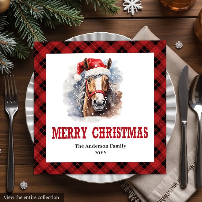 Servilleta De Papel De Cena Farmhouse Western Tartan Christmas Napkins (Farmhouse Western Tartan Christmas Napkins)