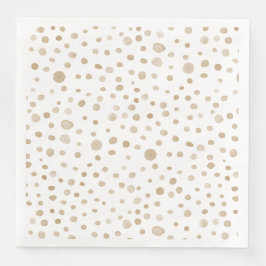 Servilleta De Papel De Cena Fawn Confetti Dots Watercolor Papel Napkin
