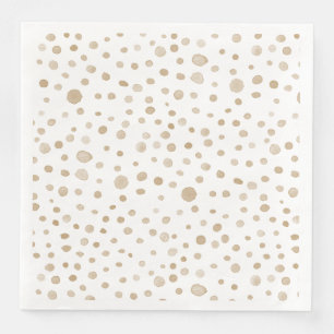Servilleta De Papel De Cena Fawn Confetti Dots Watercolor Papel Napkin