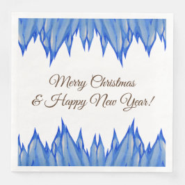 Servilleta De Papel De Cena Felices Fiestas, Copos de Nieve, Carámbanos Servil