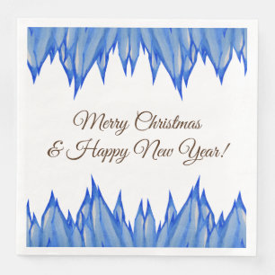 Servilleta De Papel De Cena Felices Fiestas, Copos de Nieve, Carámbanos Servil