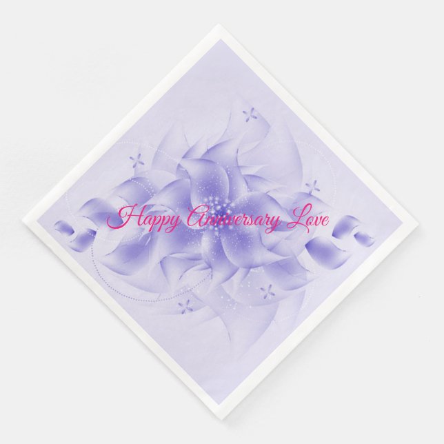 Servilleta De Papel De Cena Feliz aniversario de amor (Esquina)