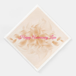 Servilleta De Papel De Cena Feliz aniversario de amor