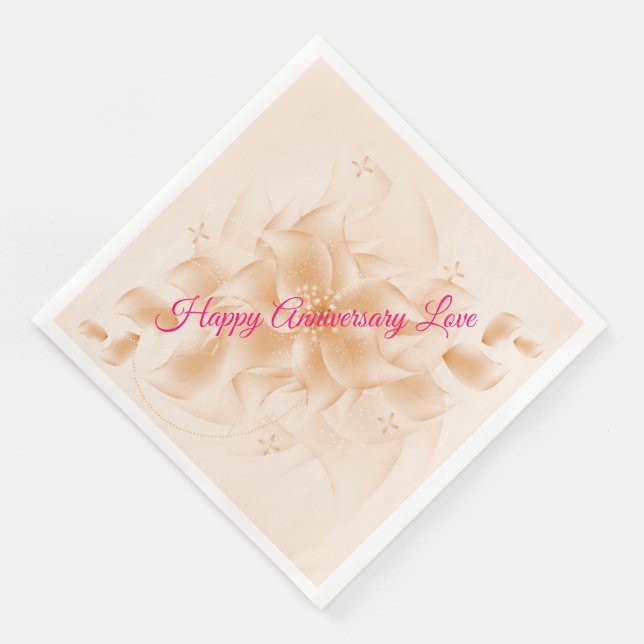 Servilleta De Papel De Cena Feliz aniversario de amor (Esquina)