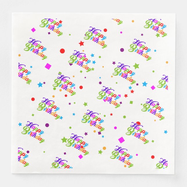 Servilleta De Papel De Cena Feliz cumpleaños (Anverso)