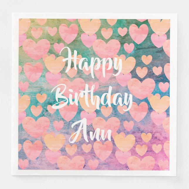 Servilleta De Papel De Cena Feliz cumpleaños #Ann fiestas servilletas por DAL (Anverso)