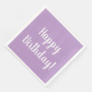 Servilleta De Papel De Cena Feliz Cumpleaños Fiesta de Cumpleaños Lila Púrpura