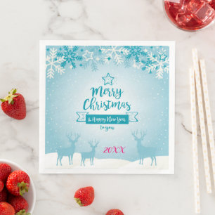 Servilleta De Papel De Cena Feliz Fiesta navideño