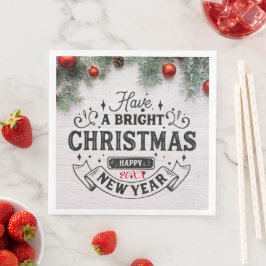 Servilleta De Papel De Cena Feliz Fiesta navideño