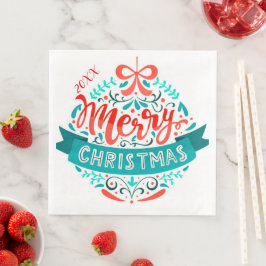 Servilleta De Papel De Cena Feliz Fiesta navideño