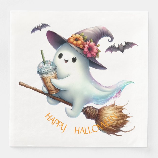 Servilleta De Papel De Cena Feliz Halloween (Anverso)