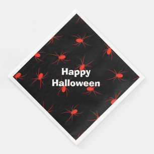 Servilleta De Papel De Cena Feliz Halloween Fiesta moderno araña roja