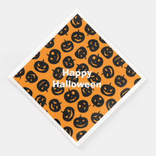 Servilleta De Papel De Cena Feliz Halloween Fiesta moderno Naranja Calabaza