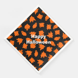 Servilleta De Papel De Cena Feliz Halloween Fiesta moderno Naranja fantasma