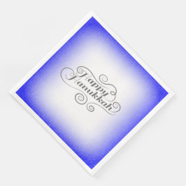 Servilleta De Papel De Cena Feliz Janucá de fondo azul blanco de 2 tonos