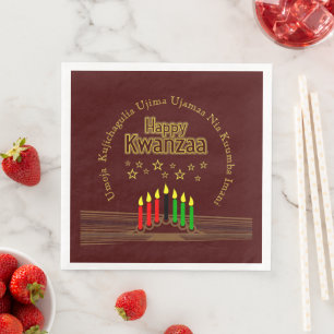 Servilleta De Papel De Cena Feliz Kwanzaa Siete Principios Coincidentes