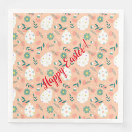 Servilleta De Papel De Cena Feliz Personalizar Naranja Huevo de Pascua