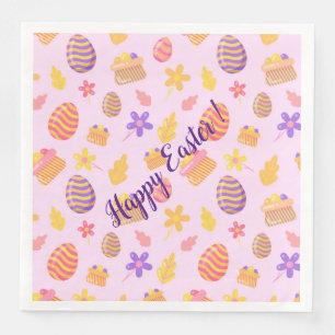 Servilleta De Papel De Cena Feliz Personalizar Pascua Púrpura