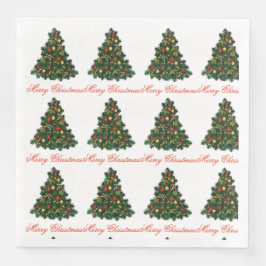 Servilleta De Papel De Cena Festive Christmas Tree Holiday Celebration Napkin
